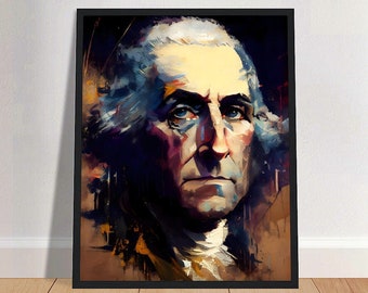 George Washington Ölgemälde Kunstdruck Portrait POSTER 1 | Geschichte Physische Wandkunst | Mindspring Rückzug