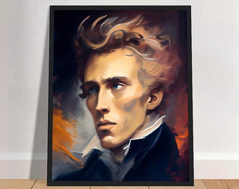 Søren Kierkegaard Oil Painting Art Print Portrait POSTER 2 | Philosophy Physical Wall Art | Mindspring Retreat