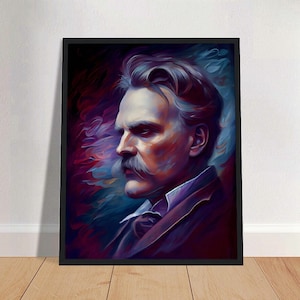 Friedrich Nietzsche Oil Painting Art Print Portrait POSTER | Philosophy Physical Wall Art | Mindspring Retreat