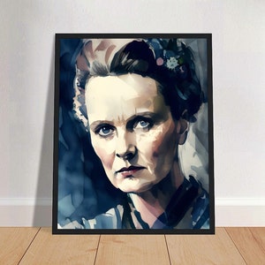 Marie Curie Watercolor Art Print Portrait POSTER 2 | Science Chemistry Physics Physical Wall Art | Mindspring Retreat
