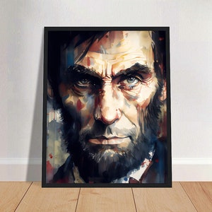 Ritratto di stampa artistica ad acquerello di Abraham Lincoln POSTER / Arte della parete fisica della storia americana / Ritiro di Mindspring