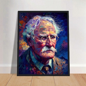 Carl Jung Ölgemälde Kunstdruck Portrait POSTER | Psychology Physische Wandkunst | Mindspring Retreat