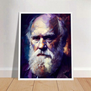 Charles Darwin Oil Painting Art Print Portrait POSTER 4 | Science Biology Evolution Physical Wall Art | Mindspring Retreat
