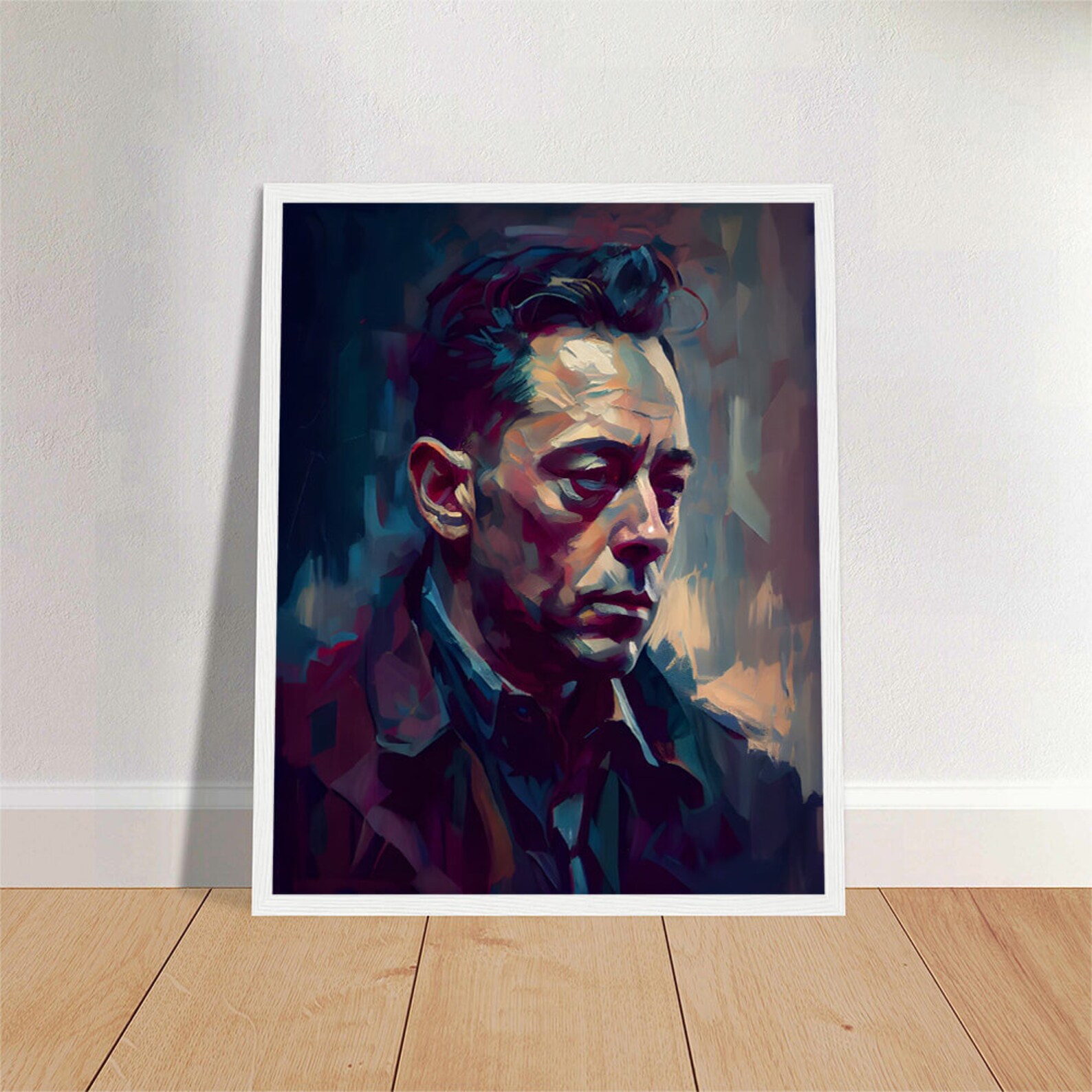 Albert Camus Oil Painting Art Print Portrait POSTER | Modern Philosophy ...