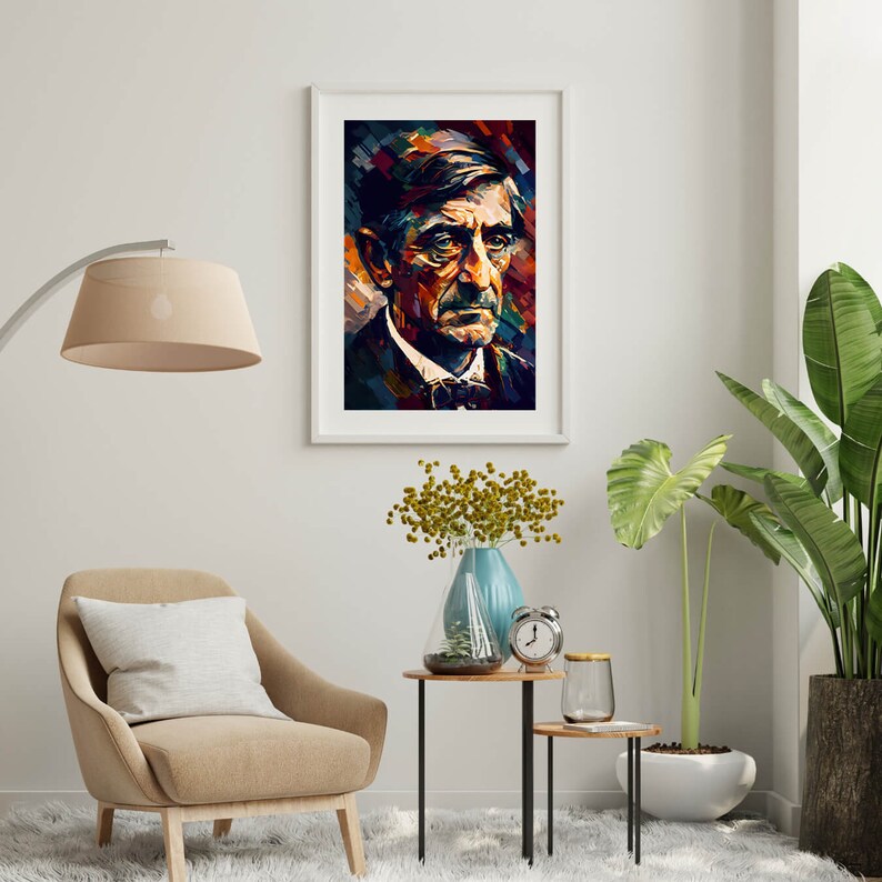 Ralph Waldo Emerson Oil Painting Art Print Portrait POSTER 2 | Philosophy Physical Wall Art | Mindspring Retreat image 9