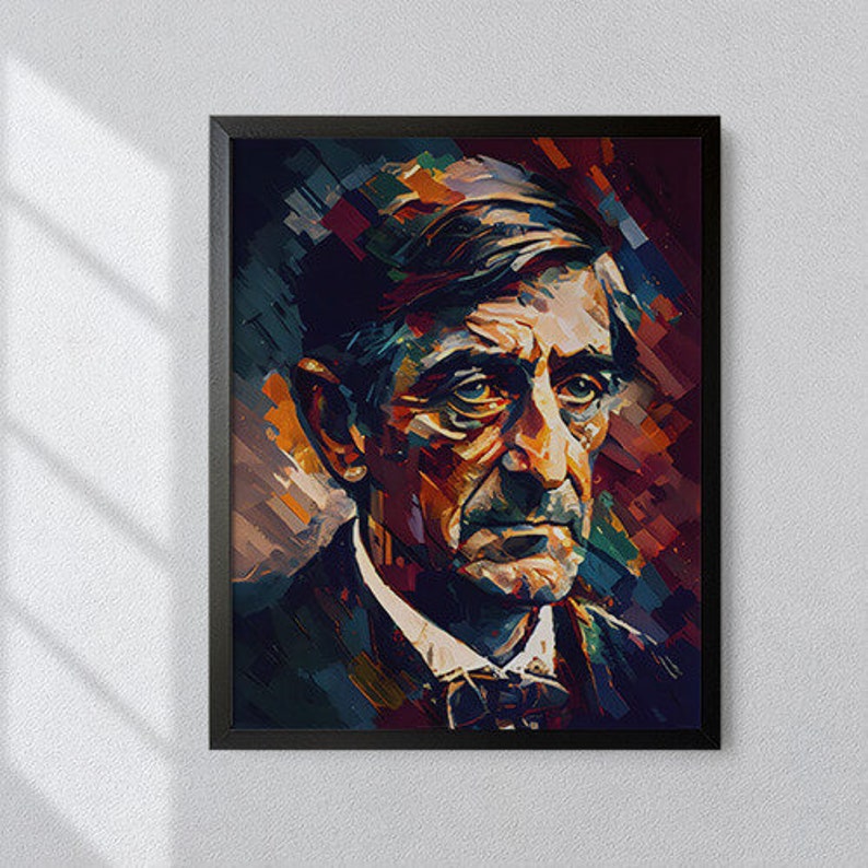 Ralph Waldo Emerson Oil Painting Art Print Portrait POSTER 2 | Philosophy Physical Wall Art | Mindspring Retreat image 6