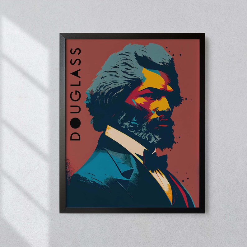 Frederick Douglass Retro Minimalist Art Print Portrait POSTER | History ...