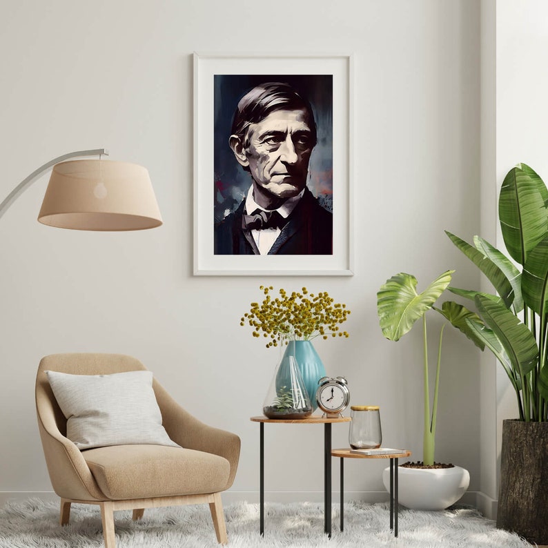 Puede incluir: Un retrato en blanco y negro enmarcado de un hombre con una pajarita blanca. El hombre lleva un traje oscuro y tiene una expresi&oacute;n seria en su rostro. El retrato est&aacute; colgado en una pared blanca.