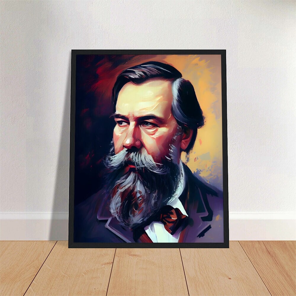 Friedrich Engels Ölgemälde Kunstdruck Portrait POSTER | Philosophie Geschichte Kommunismus Physische Wandkunst | Mindspring Retreat