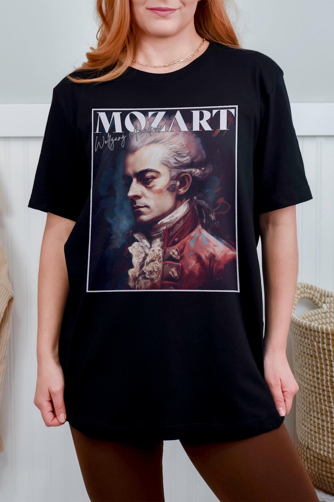 Wolfgang Amadeus Mozart Oil Painting T-shirt 1 | Classical Music Unisex