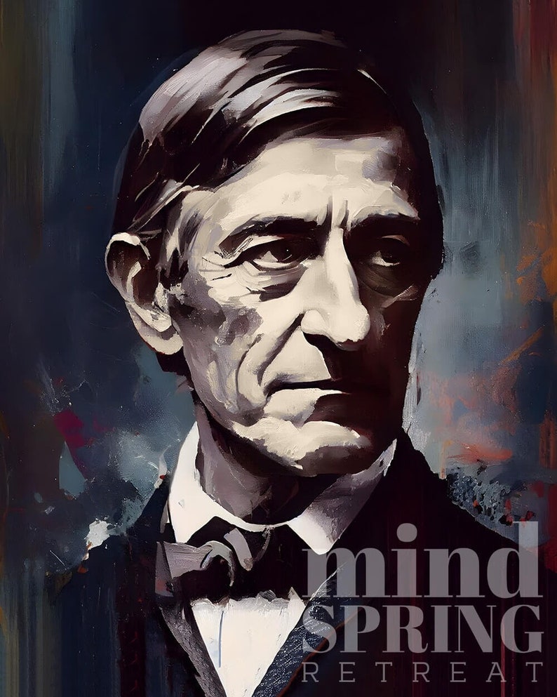 Puede incluir: Un retrato en blanco y negro de un hombre con una expresi&oacute;n seria. Lleva un traje oscuro y una corbata de lazo. El texto "mind spring retreat" est&aacute; superpuesto a la imagen.