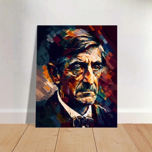 Ralph Waldo Emerson Oil Painting Art Print Portrait POSTER 2 | Philosophy Physical Wall Art | Mindspring Retreat Unframed Poster