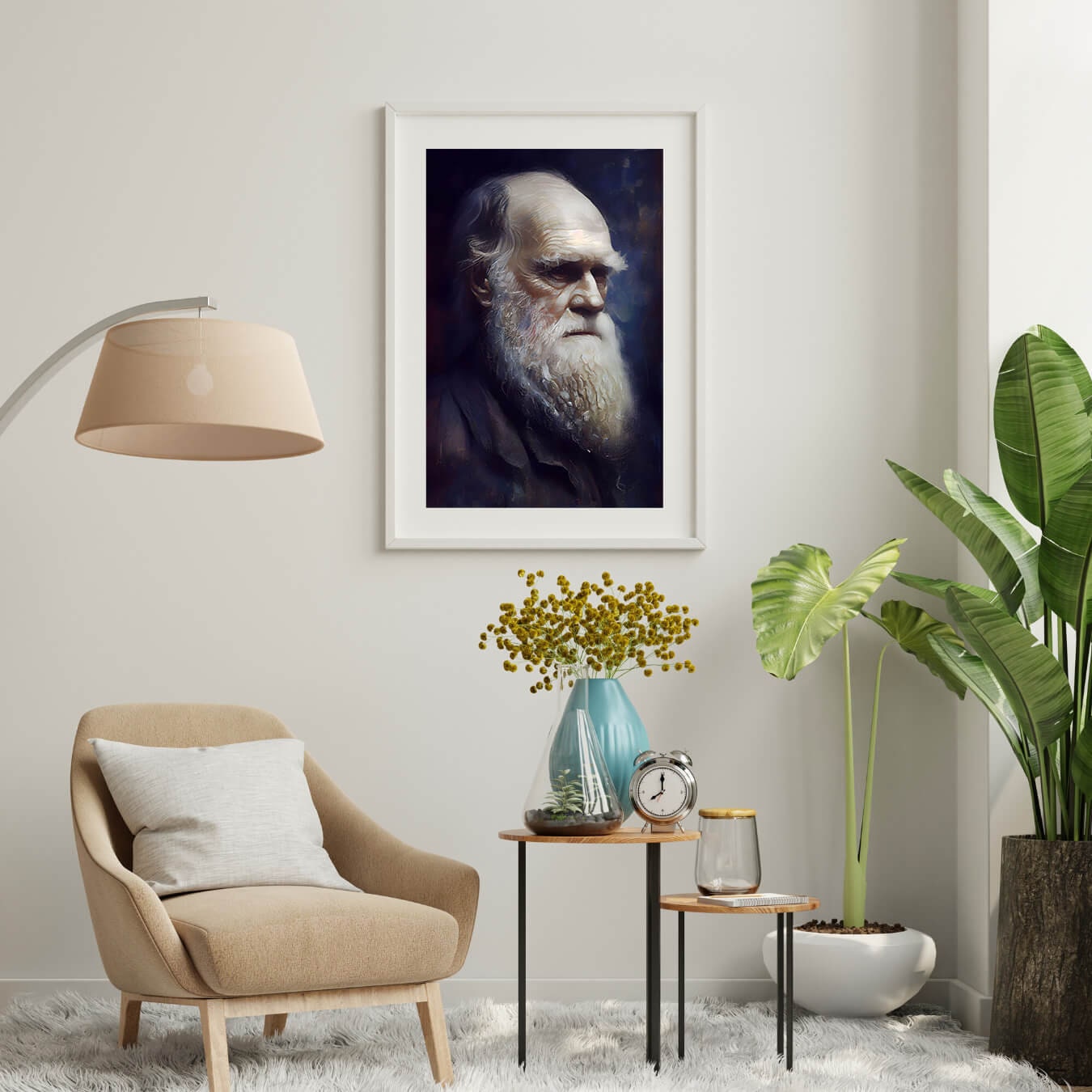 Charles Darwin Oil Painting Art Print Portrait POSTER | Science Biology ...