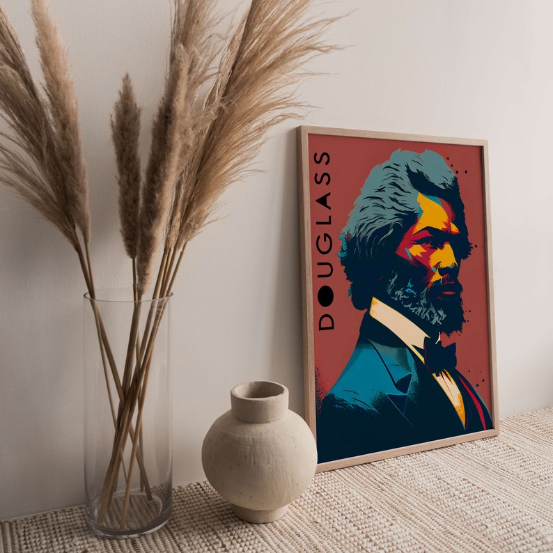 Frederick Douglass Retro Minimalist Art Print Portrait POSTER | History ...
