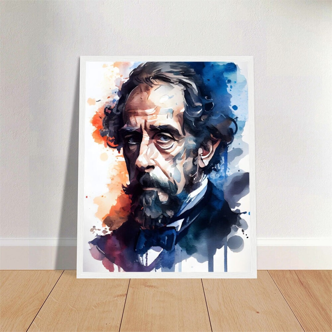 Charles Dickens Watercolor Art Print Portrait POSTER | Classic ...