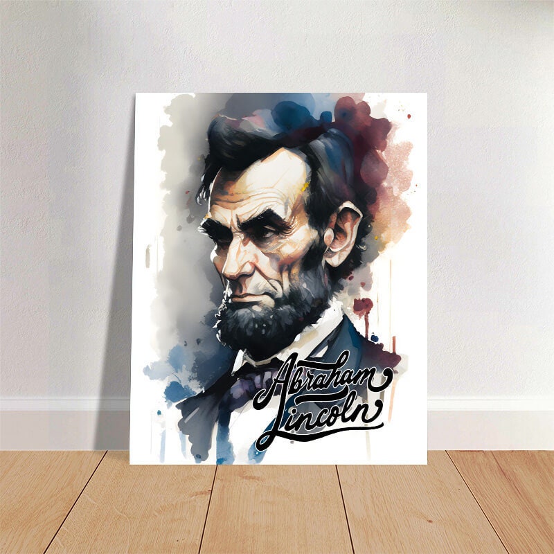 Abraham Lincoln Watercolor Art Print Portrait POSTER 2 | American ...