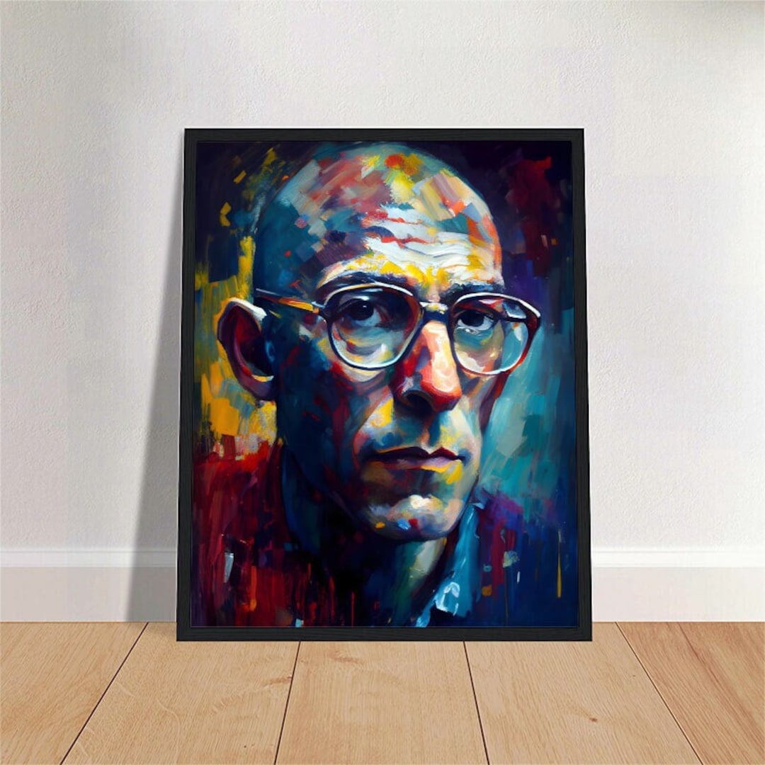 Michel Foucault Oil Painting Art Print Portrait POSTER Philosophy