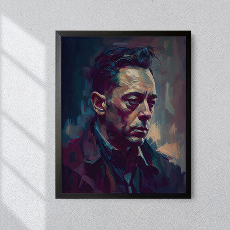 Albert Camus Oil Painting Art Print Portrait POSTER | Modern Philosophy ...