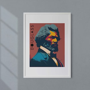 Frederick Douglass Retro Minimalist Art Print Portrait POSTER | History ...