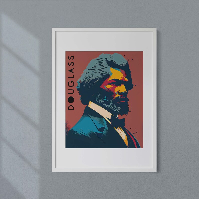 Frederick Douglass Retro Minimalist Art Print Portrait POSTER | History ...