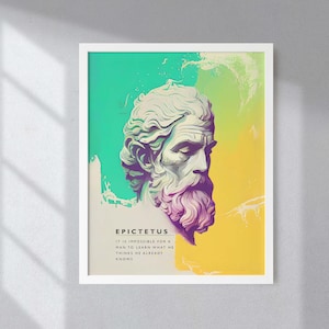 Epictetus Watercolor Minimalist Art Print Portrait POSTER | Philosophy Physical Wall Art | Mindspring Retreat