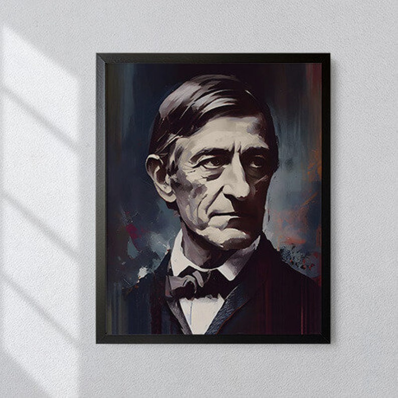 Puede incluir: Un retrato en blanco y negro de un hombre con una expresi&oacute;n seria. Lleva un traje oscuro y una corbata de lazo. El fondo es una acuarela de color azul oscuro y morado.