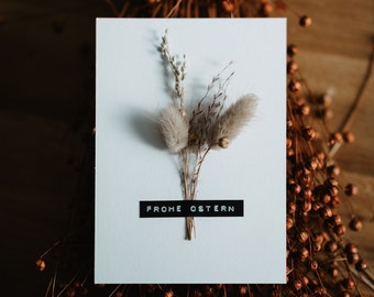 Greeting cards 10.5 x 15 cm "Happy Easter" | Boho | dried flowers | thank you card