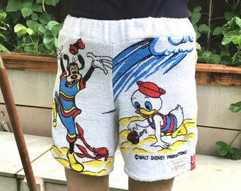 Upcycled vintage Disney towel ladies shorts