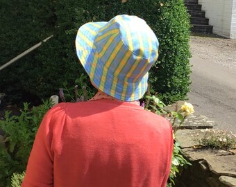 Sunny stripy sunhat, bucket hat, unisex