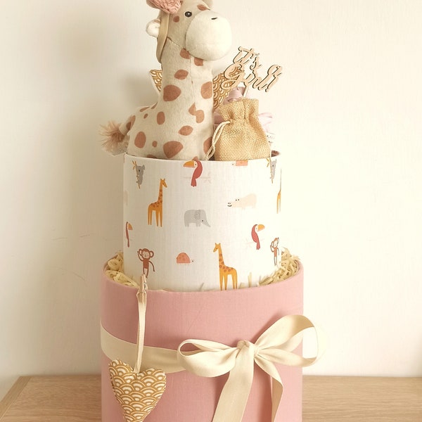 Baby Safari Diaper Cake for Girls | Newborn Gifts | Babyshower | Baby Gifts