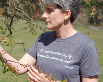 Emily Brontë Wuthering Heights Quote T-shirt - Dark Heather