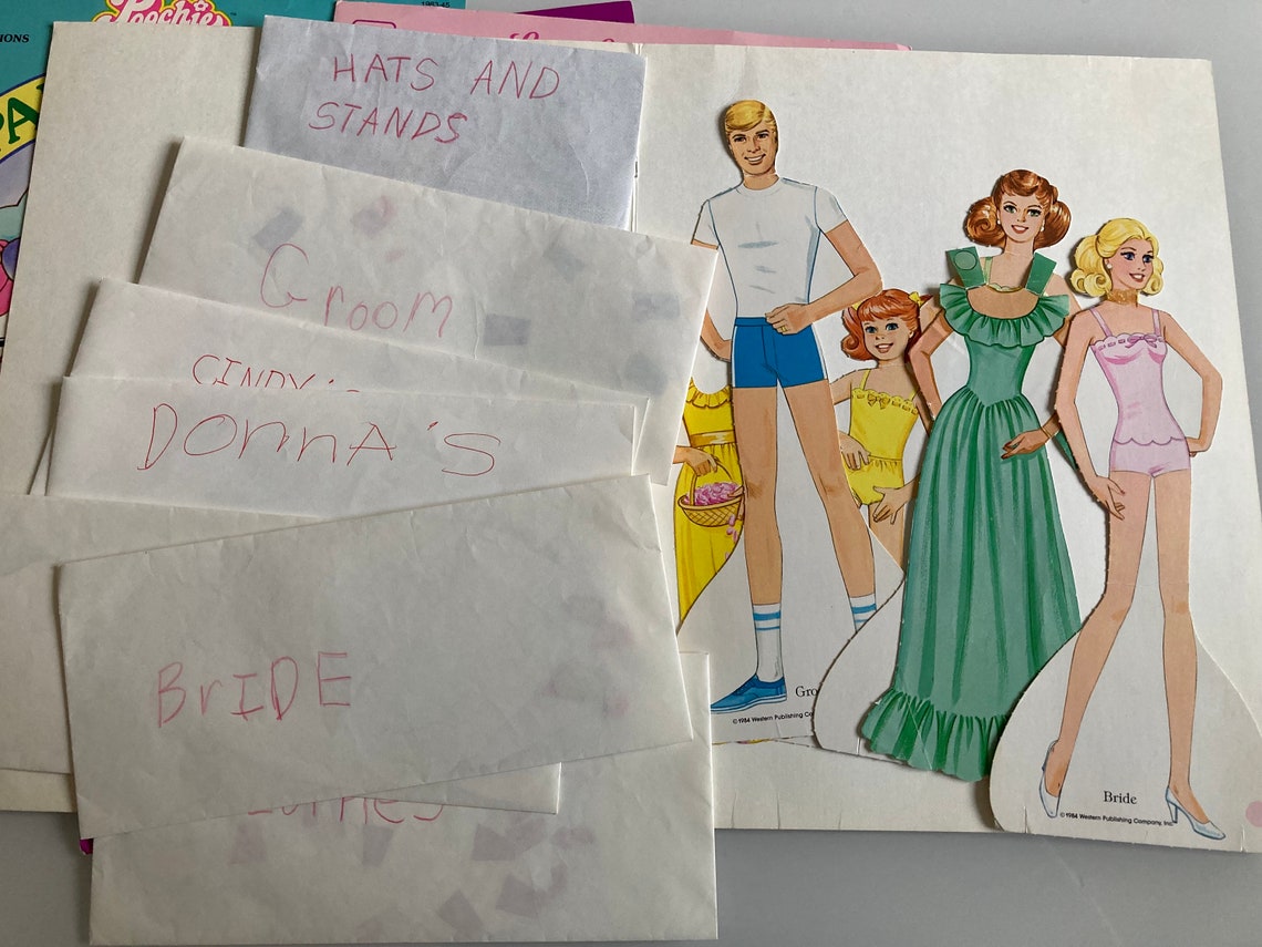 Vintage Wedding Paper Dolls, 80s, Lightly Used Etsy