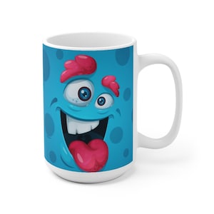 15 oz LIL&#39; MONSTER Mug - Blue (also In 11 Oz) For Coffee Cocoa And Tea