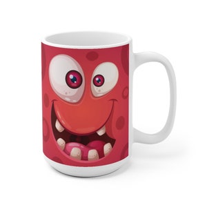 15 oz LIL&#39; MONSTER Mug - Red (also In 11 Oz) For Coffee Cocoa And Tea