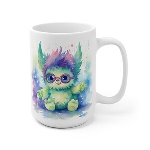15 oz MONSTER CUTIES - GREEN Mug (also In 11 Oz) For Coffee Cocoa Tea Beverage