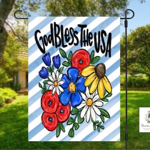 July 4th garden flag | welcome flag | summer garden flag | outdoor decor | garden flag | farmhouse decor | patriotic decor | porch decor