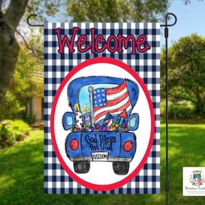Summer Garden Flag | 4Th Of July Flag | Welcome Flag | Patriotic Decor | Custom Garden Flags | Porch Decor | Usa Flag | Outdoor Decor