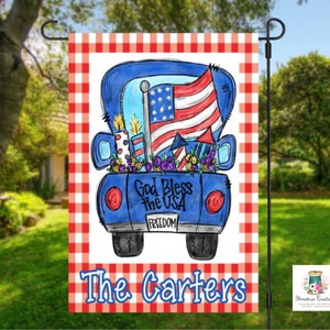4th of July flag | summer garden flag | housewarming gift | personalized gift | home decor |welcome flag | seasonal flag | porch decor