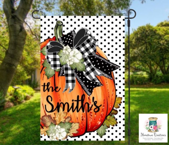 Personalized fall garden flag | Garden flag | pumpkins | farmhouse decor| fall decor | welcome flag | housewarming gift | fall garden flag