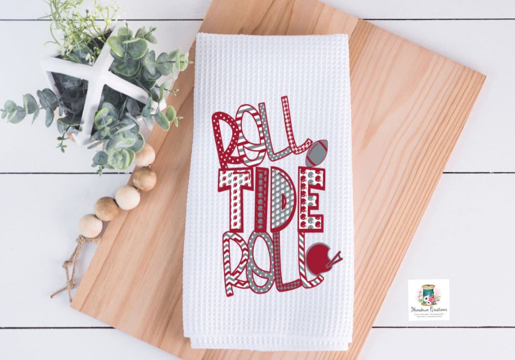 Alabama game day decor | kitchen dish towel | football decor| housewarming gift | Hostess gift | personalized gift | roll tide | home decor