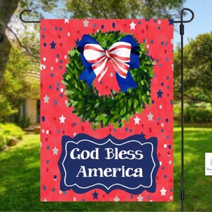 4th of July garden flag, summer garden flag, American flag, housewarming gift, garden flag, Independence Day flag, home decor, welcome flag