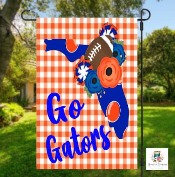 Florida Gator Garden Flag Go Gators Welcome Flag Florida Football  Housewarming Gift Uf Garden Flag Orange and Blue Garden Flag - Etsy