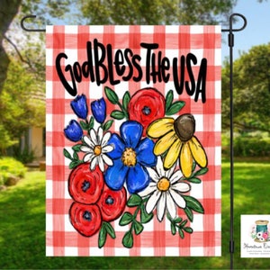 July 4th garden flag | welcome flag | summer garden flag | outdoor decor | garden flag | farmhouse decor | patriotic decor | porch decor