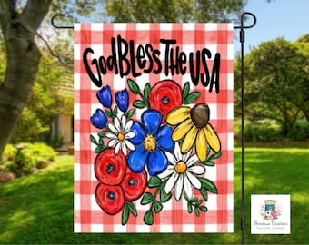 July 4th garden flag | welcome flag | summer garden flag | outdoor decor | garden flag | farmhouse decor | patriotic decor | porch decor