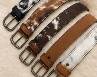 Handmade Cowhide Leather Belt: Tooled Western Fashion