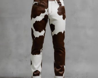 cowhide leather trousers
