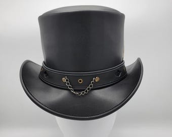 LEATHER TOP HAT