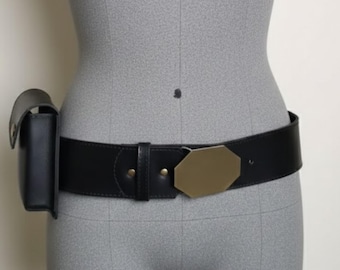 Handmade Black Leather Belt Pouch – Jedi Cosplay Costume Accessory