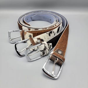 Handmade Hair-On Cowhide Leather Belt: Western Rodeo Style