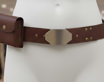 Handmade Brown Leather Utility Belt – Jedi Cosplay Costume Prop
